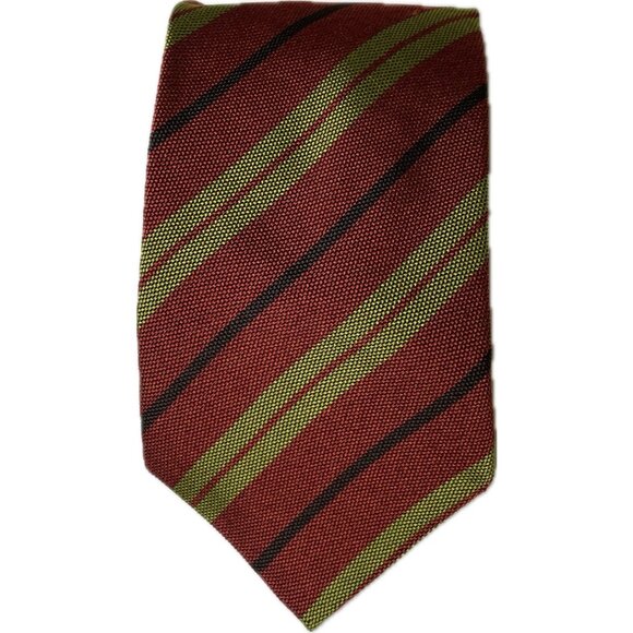 Ermenegildo Zegna Other - ERMENEGILDO ZEGNA Men's Silk Tie Red Striped Green 63”